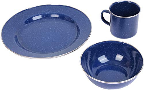 Epic Militaria A. Blöchl Durable Emaille Camping Tafelservice (blau, 4 Sets)