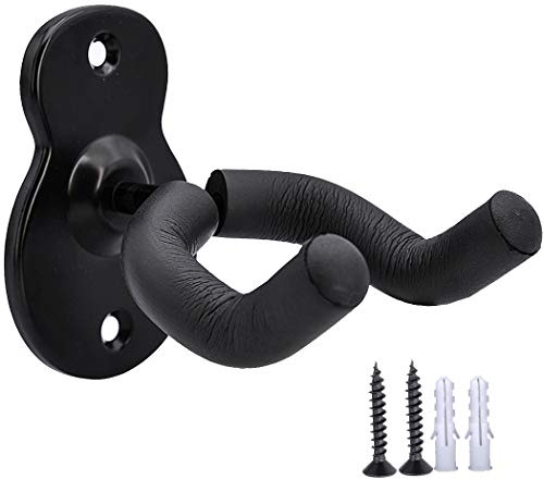 Guitar Wall Mount Hanger Acoustic Electric Bass Guitar Wall Hook Black Metal Holder