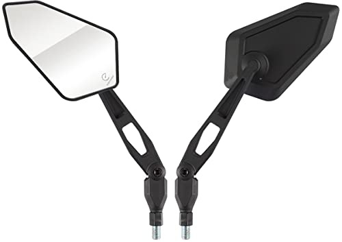 Evermotor Juego de espejo retrovisor universal para motocicleta con aprobación E-Mark E (negro)