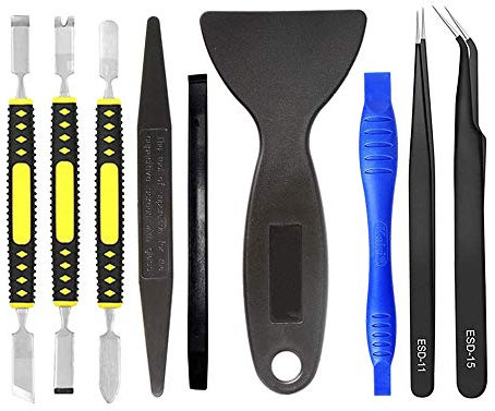 Kit professionnel d'ouverture et de réparation - Sans nylon - Écran en acier et pince antistatique pour téléphone, iPhone, ordinateurs portables, tablettes et plus