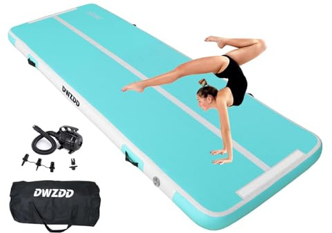 Dwzdd Gimnasia Air Matte Track, 3 m/4 m/5 m/6 m Esterilla de gimnasia para niños, colchoneta inflable Tumble Pista para el hogar/gimnasio/entrenamiento/animadora/agua