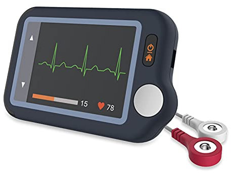 Wellue ECG Monitor, dispositivo de ECG Bluetooth con aplicación para iOS y Android, grabación de 30s / 60s / 5min, funciona con smartphone y PC, rastreador de salud cardíaca personal vestible