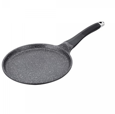 ROYALTY LINE Pancake Pfanne 24 cm Induktion geeignet - Pfannkuchenpfanne mit Marmorbeschichtung - Crepe Pfanne mit anti haft Beschichtung - Bratpfanne mit anti Hitze Griff - Spülmaschinenfest