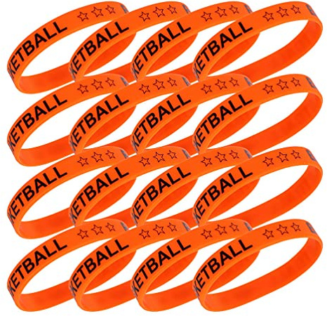 YARNOW 50 Stück Basketball Silikonarmbänder Elastisches Armband mit Praktischem Design Widerstandsfähig für Alltag für Geburtstag und Karneval