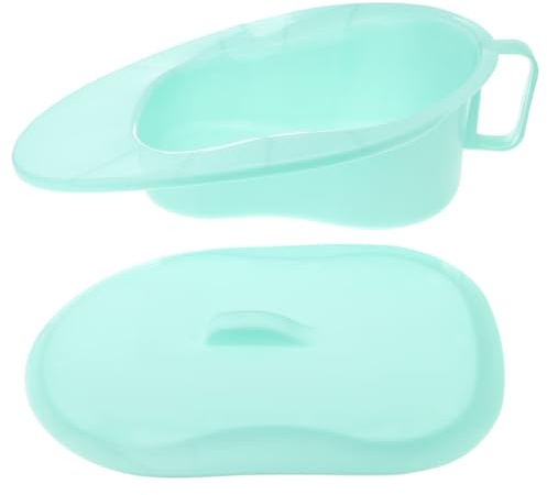TOYANDONA Bedpan Urinal with Handle 14.96 Inch Portable Plastic Bed Pan for Elderly Disabled Pregnant Women Nursing Care and Bedridden Patients