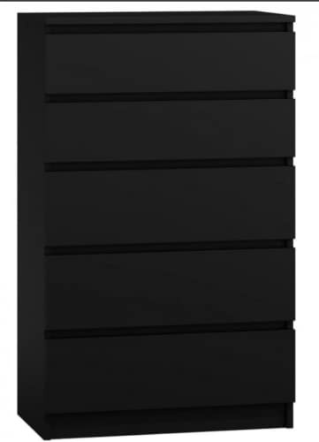 3xE Living Kommode mit 5 Schubladen in 4 Farbvarianten (Schwarz)