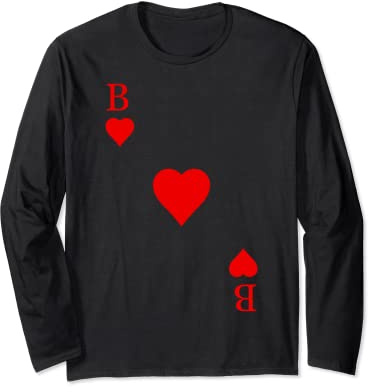 Spielkarte Herz Bube Herzbube Fasching Karneval Kostüm Paare Langarmshirt