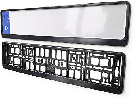 2 St Kennzeichenhalter Schwarz Text Farbig mit Wunschbeschriftung 520 x 110 mm