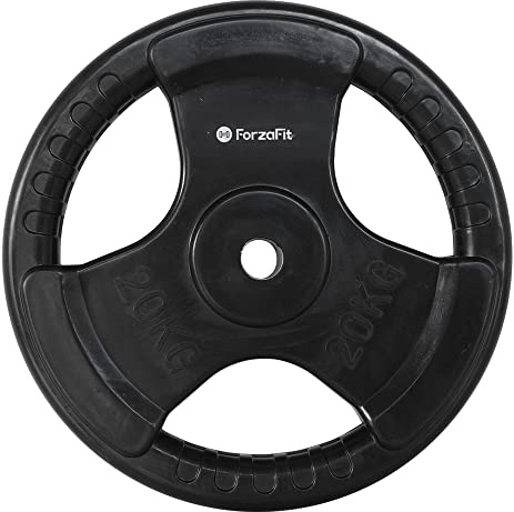 ForzaFit Hantelscheibe aus Gummi - Innen Durchmesser 30 mm - von 2,5 kg bis 20 kg erhältlich für Krafttraining, Fitness und bodybuilding (20)