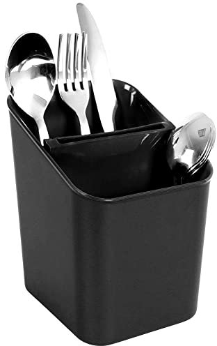 Vilde Scolapiatti posate, scolapiatti per posate, utensili da cucina, nero, 14 x 11 x 16 cm