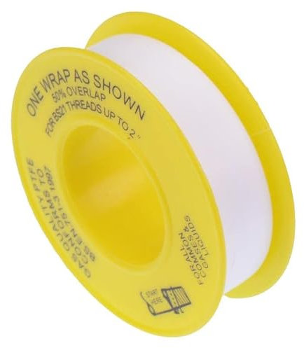 PTFE Tape 12mm x 5m x 0.2mm Yellow Gas Pipe Plumbing BS21 Teflon Sealant
