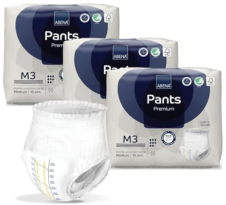 Abena Premium Incontinence Protective Underwear, Abena Pants, Pull-ups, Heavy Absorbency, Level 3, Medium, 45 Count