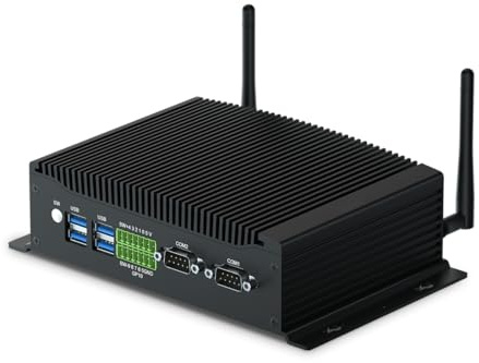 WEIDIAN PC Lüfterlos Industrie Mini PC Lüfterloser Core i7 10510U, 64GB RAM 1TB SSD Win11 Industrial Computer, GPIO, 4K 2HD+DP, 2LAN, 2COM RS232/422/485, 6USB WiFi&BT RAID Wake On LAN Auto Power On