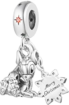 Breloque Bambi et Thumper en argent sterling 925 compatible avec les breloques Pandora et beaucoup d'autres bracelets à breloques britanniques.