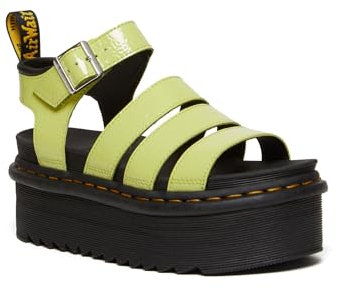 Dr. Martens Sandali da donna Blaire, verde lime effetto invecchiato, 40