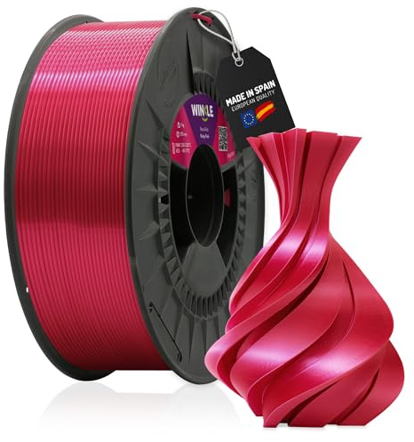 WINKLE PLA Silk Filament 1.75mm Rubin Rosa, 300g Spule, 3D Drucker Filament Kompatibel mit FDM Druckern, 3D-Druckmaterialien, Maßgenauigkeit +/- 0.05mm, Leicht zu Bedrucken, Seidenfinish