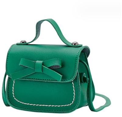 Spldsun Sac a Main Enfant, Sac à Bandoulière pour Filles, Mini Sac à Main avec Nœud Papillon, pour Fête, Shopping, Photographie, Performance (Vert)