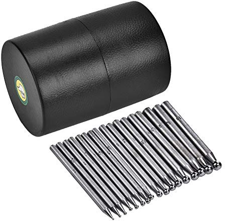 ANKROYU Dapping Werkzeuge, Schmuck Dapping Werkzeuge, 17 teilige Dapping Stanzer, Schmuck Dapping Stanzer, Herstellungs Doming Tool Dapping Block Stanzer, Metallumformungswerkzeuge