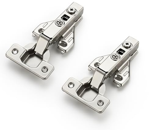Ravinte 1 Pair 2 Packs Full Overlay Cabinet Door Hinges,105 Degree Adjustable Concealed Kitchen Cabinet Hinges Soft Close for Face Frame Cabinet