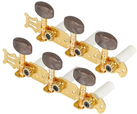 Gitarren Stimmmechaniken 2 Stück für Klassische Gitarre Gold | Abs Metall Ausführung, Offen Gebaut, Einfache Montage, für Anfänger und Gitarrenbauer