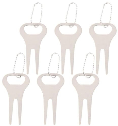 Dianzan Golf Divot Repair Tool 6pcs Multifunctional Golf Pitch Fork Bottle Opener Green Tool Accessories for Outdoor Golfer Stadium Supplies