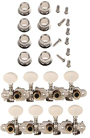 Enhance Your Mandolin Sound with 8 String Steel Machine Heads Tuner Set|Adjust to Perfect Tune Effortlessly| Mandolin Parts for Musicians and Enthusiasts|Steel Pegs for