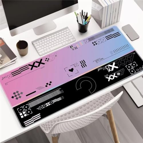 Xinyuer Mauspad XXL Lila Schwarz Geometrisch Mauspad Gaming 800x400x2mm Große Tastaturmatte Waschbares mit Rutschfester Basis für Zuhause und Büro