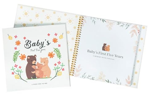 Baby-Tagebuch, Erinnerungsbuch, Baby-Tagebuch, Kindheitsbuch, zeitloses Meilensteinbuch, Fotoalbum für die ersten 5 Jahre, Babybuch, Aufzeichnung von Ereignissen von der Geburt bis zum 5. Lebensjahr