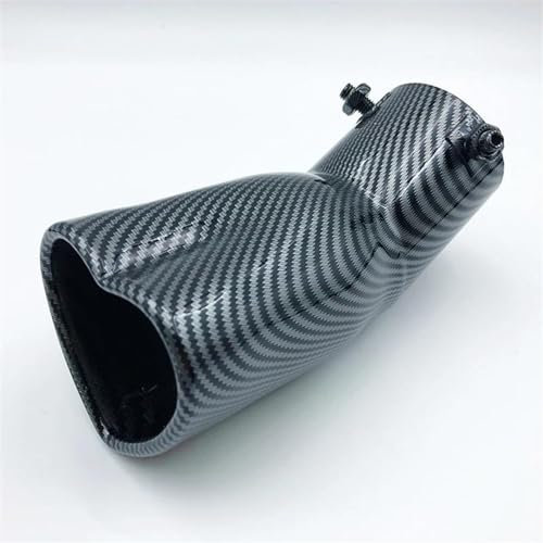 DZSQWETYU Auspuffblenden Modedesign Herzform Stil Edelstahl Kohlefaser Auspuff Tipps Schalldämpfer Endrohr Rohr Modifiziert Tail Throat(Carbon Bent)