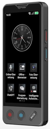 simvalley MOBILE Übersetzer: Mobiler KI-Echtzeit-Sprachübersetzer mit 4G/LTE, 139 Sprachen, ChatGPT (Sprachenübersetzer, Übersetzungsgerät, sprachubersetzer)