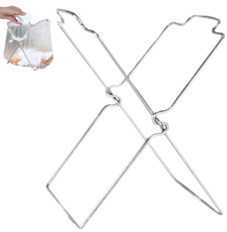 Generisch Supporto per sacco della spazzatura, supporto per sacchetto della spazzatura in metallo, supporto per sacchetto della spazzatura, per casa, picnic
