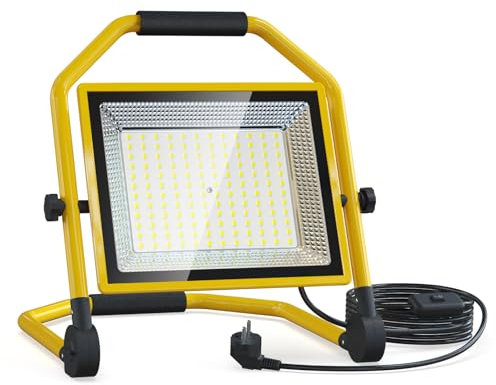 AffyBulb Faretto LED da costruzione da 150 W, con cavo da 16500 lumen, 6500 K, impermeabile, supporto regolabile, ideale per interni ed esterni, garage e cantieri (150W)