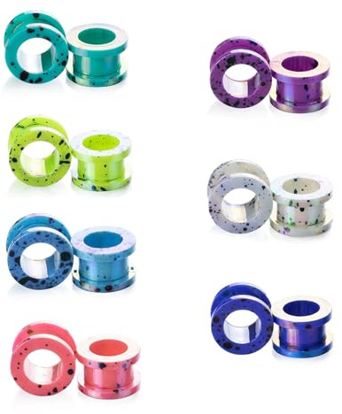 GUSXPPD 7 Paires Ecarteur Tunnel Plug, Acrylique Tunnel Plug Gauge Earrings, 2-12mm Extenseur D'Oreille Flexible, Acrylique Oreille Tunnel Forme De Double éVasé (3MM)