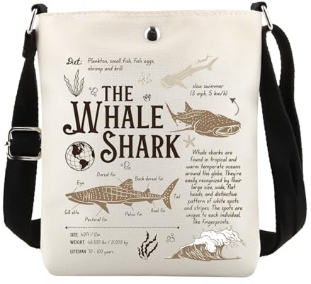 KUIYAI The Whale Shark Crossbody Bag, Shark Lovers Gift, Sea Creature Gift, Ocean Lover Gift, Whale Shark Fan Gift (whale sharkUK)