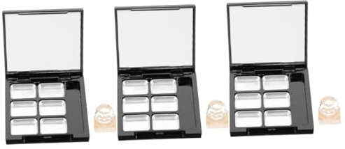 Ipetboom 3 Sätze Kompakter Leerer Lidschattenbehälter mit Spiegel Nachfüllbare Kosmetikdose für DIY Makeup Box für Augenbrauenpuder und Foundation für Unterwegs