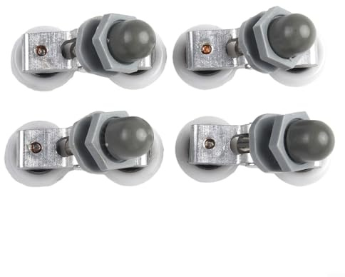 Lot de 4 roulettes doubles pour porte de douche incurvée et quadrant (23 mm)