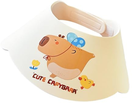 Yianyal Gorro para el baño de bebé | Protector de cabeza con motivo Capibara – Gorro antisalpicaduras para baño, protección facial y cuello para y primera infancia