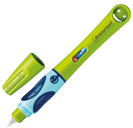 Pelikan griffix® Füllhalter für Rechtshänder, green, mit Laser-Gravur, Ergonomisches Schreiblernsystem