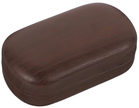 DECORNIJIA Vintage Leather Contact Lens Case with Large Diameter Leak-Proof Dual Compartments Lens Holder Box for Travel and Daily Use