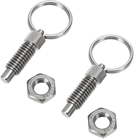 SOPOTUTU 2pcs Spring-loaded Plunger Stainless Steel Spring Plunger for Garden Gate Spring Closer Pin Trailer Lock Pin