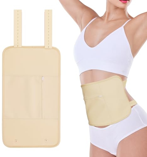 AOOWU Organisk ricinoljeförpackning, Castor Oil Pack Kit, återanvändbar ricinolja förpackningsset för leveravgiftning, sköldkörtel, matsmältning, förstoppning, 1-pack beige
