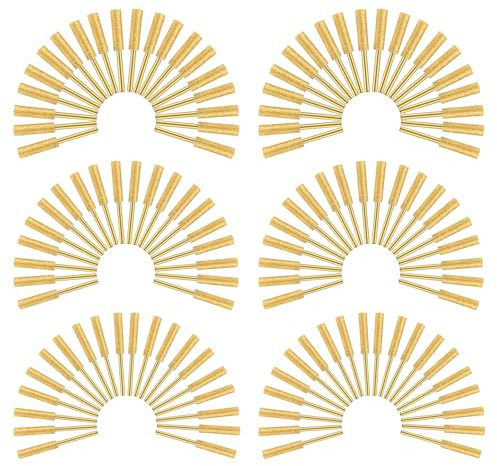 120pcs Diamond Chainsaw Sharpener Bits High Hardness Plated Burr Grinding Stone with 3 Different Sizes 5/32, 3/16, 7/32 Inches for Chain Saws Jewelry Metal Wood Polishing