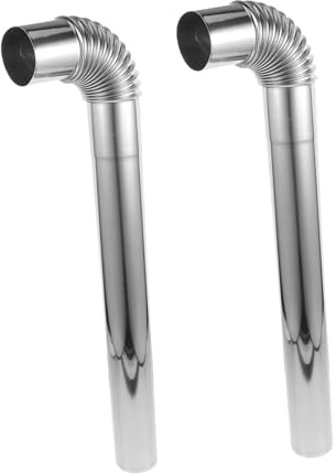 BUGUUYO 4pcs Stainless Steel Chimney Flue Pipe with Thickened Design for Wood Stove and Water Heater, Reduces Indoor Fumes, Suitable for Residential and Commercial Spaces