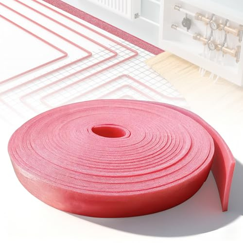 Randdämmstreifen Selbstklebend, 100 mm x 5 mm x 15m Randdämmstreifen für Ausgleichsmasse Selbstklebend Randdämmung für Fußbodenheizung Estrich