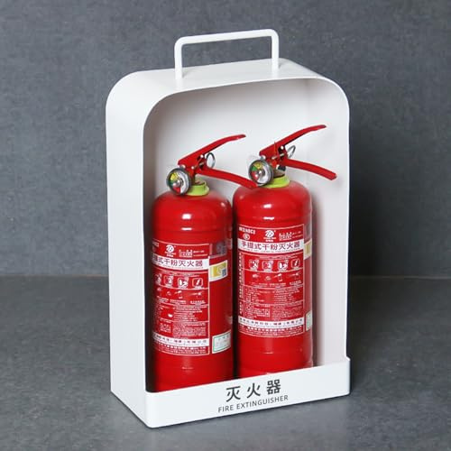 Extintor de incendios, Soporte de seguridad for extintor de incendios, vitrina de pared, 2 unidades, 1 a 3 kg, color rojo y blanco(White)