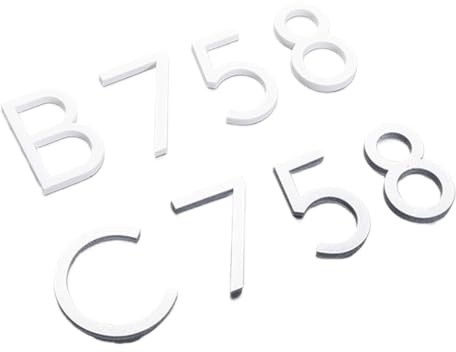 3D House Number Chrome Adhesive, Self-Adhesive 3D Number Plate Digits 0 To 9 8x5cm 1PCS(6)