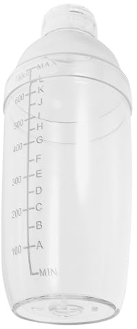Healifty Shaker per Cocktail Trasparente 700 Ml in Plastica, Bicchiere Miscelatore Scala Graduata, Sigillato Anti-perdita, Portatile e Leggero per Bar e Uso Domestico