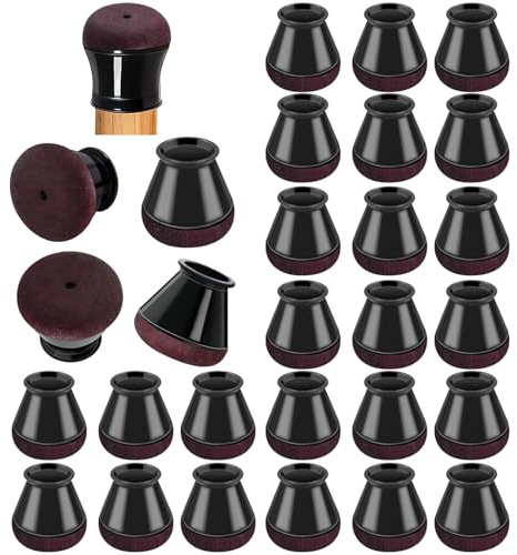 Flintronic 24 Pcs Chair Leg Floor Protectors, Floor Protectors For Protecting Hardwood, Tile, Laminate Floors from Scratches and Noise, Round Small (Fit: 13-20mm)