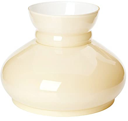 Vesta Schirm für Lampen (Ø 202 mm, unten 175 mm), Höhe 135mm, Ersatz Lampenschirm aus Glas, Glasschirm für Petroleumleuchten, Laternen, Leuchten, Opalglas, Champagne