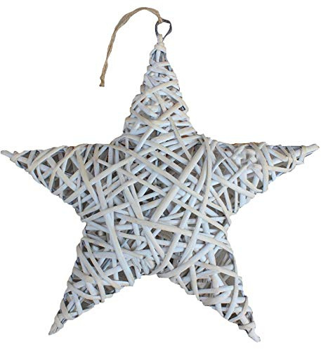 Full Star Weidenkranz, weiß, 40 cm Durchmesser, Türdekoration